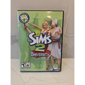 Sims 2: University Expansion Pack (PC CD-ROM 2005) Complete w Manual - Free Ship